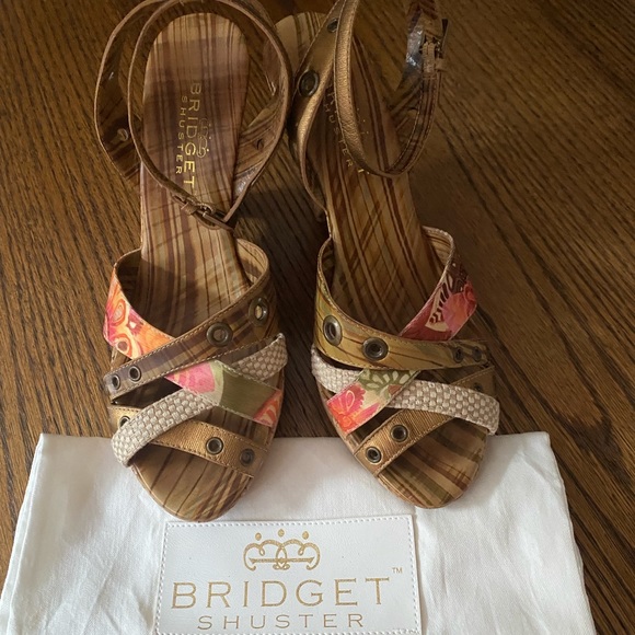 Bridget Shuster Cork Wedges Sandals. Size 10 - Picture 2 of 11